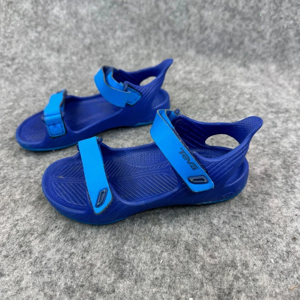 Teva Barracuda Kids Sandals Size 6 Blue Water Sport Hook Loop Strap Shoes